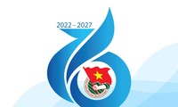 Biểu trưng Đại hội Đoàn TP. Hà Nội lần thứ XVI, nhiệm kỳ 2022 - 2027 được thiết kế hình số 16 cách điệu