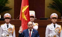 Chủ tịch nước Nguyễn Xuân Phúc phát biểu trước Quốc hội sáng 26/7. Ảnh Như Ý