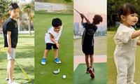 Hội hot kids nhà sao Việt chơi golf từ bé: &quot;Thiên thần nhí&quot; nào là tay golf nhỏ tuổi nhất?