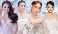 Sao Việt đọ váy cưới: Hồ Bích Trâm chi nửa tỷ, Minh Hằng diện cùng hãng với Paris Hilton