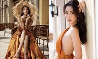 Cùng diện thiết kế cắt xẻ hiểm hóc, Hoa hậu Mỹ Linh tạo dáng táo bạo hơn đàn em Tiểu Vy
