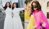 Hoa hậu H’Hen Niê, Á hậu Kim Duyên và dàn người đẹp khoe áo dài trên đường phố Dubai