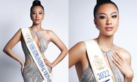 Á hậu Kim Duyên mặc lại váy Chung kết Miss Universe chụp ảnh đeo sash Miss Supranational