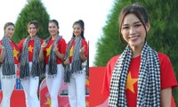 Tiền Phong Marathon: Hoa hậu Đỗ Thị Hà và dàn người đẹp rực rỡ với áo phông cờ đỏ sao vàng