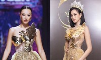 Hoa hậu Đỗ Thị Hà và Á hậu Kim Duyên đọ trình catwalk khi cùng diện thiết kế cầu kỳ