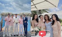 Quang Hải, Văn Hậu, Đức Chinh dự đám cưới của thủ môn Bùi Tiến Dũng với bạn gái ngoại quốc