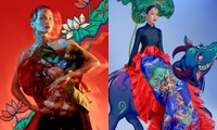 Đưa tranh Đông Hồ vào bộ ảnh thời trang, Hoa hậu H’Hen Niê “cưỡi trâu” mừng Xuân Tân Sửu