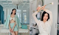Hoa hậu Lương Thùy Linh mặc đồ bơi khoe đôi chân cực phẩm 1m22 nhưng lại xin lỗi mẹ 10 lần