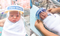 Sinh ra trong mùa dịch COVID-19, những em bé sơ sinh được trang bị mặt nạ chống virus