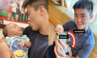 Mới hơn 1 tháng tuổi, bé Ú nhà Duy Mạnh - Quỳnh Anh đã được bố tặng huy chương Vàng