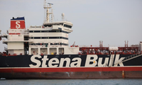 Tàu chở dầu Stena Impero hiện đang bị giam giữ tại thành phố cảng phía nam Iran - Bandar Abbas. Ảnh: Reuters