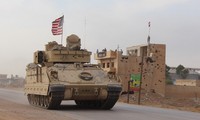 Xe chiến đấu Mỹ ở Syria. Ảnh: Tân Hoa Xã