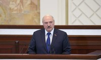 Tổng thống Belarus Alexander Lukashenko phát biểu trước Quốc hội ngày 26/5. Ảnh: Reuters