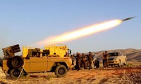 Một quả rocket Katyusha đang được phóng đi ở Iraq. Ảnh minh họa: Getty.