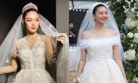 Không chỉ trùng ngày khoe tin vui, Minh Hằng và Ngô Thanh Vân còn suýt đụng hàng váy cưới?