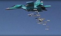 Không quân Nga ném bom diệt IS hỗ trợ quân đội Syria. Ảnh: EPA.