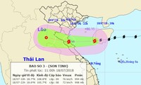 Chiều tối nay (18/7), bão Sơn Tinh sẽ ảnh hưởng trực tiếp đến khu vực ven biển các tỉnh từ Thái Bình đến Quảng Bình. Ảnh: Ảnh: NCHMF.