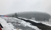 Tuyết phủ bên ngoài sân vận động Thường Châu sáng 27/1.