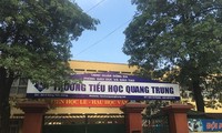 Trường tiểu học Quang Trung nơi được cho là xảy ra vụ phạt tát học sinh.
