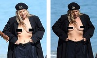 Kate Moss vô tư phơi ngực trần trong buổi chụp hình cho Dior