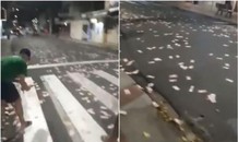 Cướp ngân hàng như trong phim ở Brazil, tiền rải đầy đường
