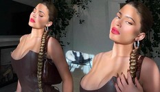 Em út tỉ phú nhà Kardashian diện áo chẽn tôn eo thon ngực đầy