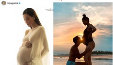 Hồ Ngọc Hà lần đầu khoe bụng bầu bên Kim Lý