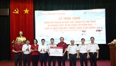 Agribank trao tài trợ máy tập, dụng cụ thể thao và trang bị củng cố vườn rau cho 15 nhà gi