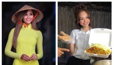 H'Hen Niê nhuộm tóc nâu vàng, diện áo dài duyên dáng; Miu Lê - đại sứ bánh tráng trộn