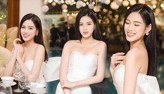 Hoa hậu Đỗ Thị Hà diện váy cúp ngực khoe vai trần nuột nà