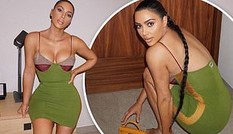 Kim Kardashian diện váy bó sát tôn ngực đầy eo thon nóng bỏng