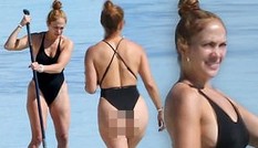 Jennifer Lopez nóng bỏng lướt ván trên biển