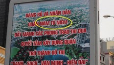 Pa-nô tuyên truyền bị viết sai tên quận Nam Từ Liêm