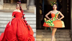 Hoa hậu Tiểu Vy mở màn với thiết kế váy lạ mắt, Võ Hoàng Yến mặc váy nặng 30kg kết show