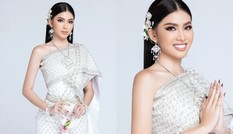 Lọt Top 10 bình chọn clip tự giới thiệu, Á hậu Ngọc Thảo tiếp tục thử thách mặc đồ Thái