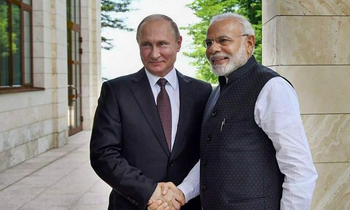 Tổng thống Nga Vladimir Putin và Thủ tướng Ấn Độ Narendra Modi. (Ảnh: PTI)