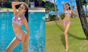 Hoa hậu Đỗ Thị Hà diện bikini khoe triệt để đôi chân dài 1,1m cực phẩm