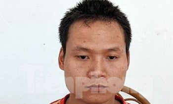 Đối tượng Trường tại cơ quan công an. Ảnh: TL