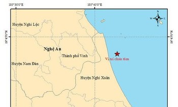 Động đất 3.0 độ richter trên biển Hà Tĩnh
