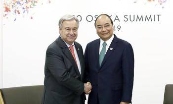 Thủ tướng Nguyễn Xuân Phúc và Tổng thư ký Liên hợp quốc Antonio Guterres.
