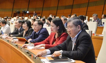 Các đại biểu Quốc hội khóa XIV tham gia biểu quyết tại kỳ họp.