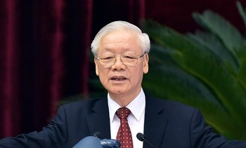 Tổng Bí thư Nguyễn Phú Trọng phát biểu tại Hội nghị T.Ư 4 khóa XIII. Ảnh Nhật Minh