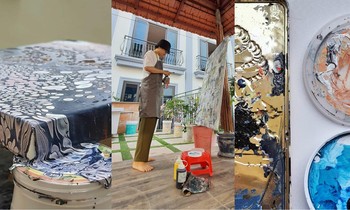 Tranh trừu tượng được vẽ từ… rác