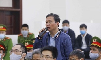Bị cáo Trịnh Xuân Thanh tại tòa sơ thẩm.