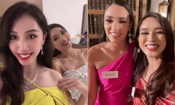 Sau khi cho Hoa hậu Trung Quốc mượn đầm, Đỗ Thị Hà lại tặng váy cho Hoa hậu Mexico