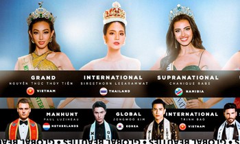 Globalbeauties đăng hình Thuỳ Tiên sánh vai các nàng hậu thế giới khiến fan Việt tự hào