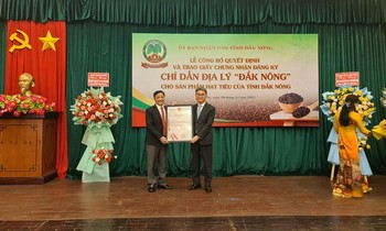 Toàn cảnh buổi lễ công bố chỉ dẫn địa lý về hạt tiêu ở Đắk Nông
