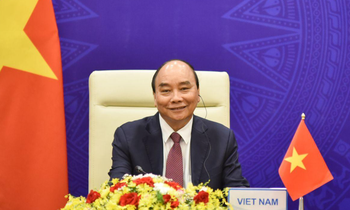 Chủ tịch nước Nguyễn Xuân Phúc dự hội nghị. (Ảnh: Mofa)