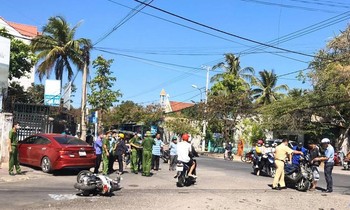 Hiện trường vụ tai nạn do ông Khánh gây ra