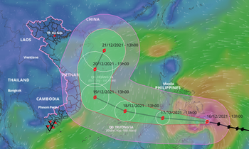 Chiều nay siêu bão RAI giật cấp 17 vào Biển Đông; Bắc Bộ mưa rét do không khí lạnh tràn về